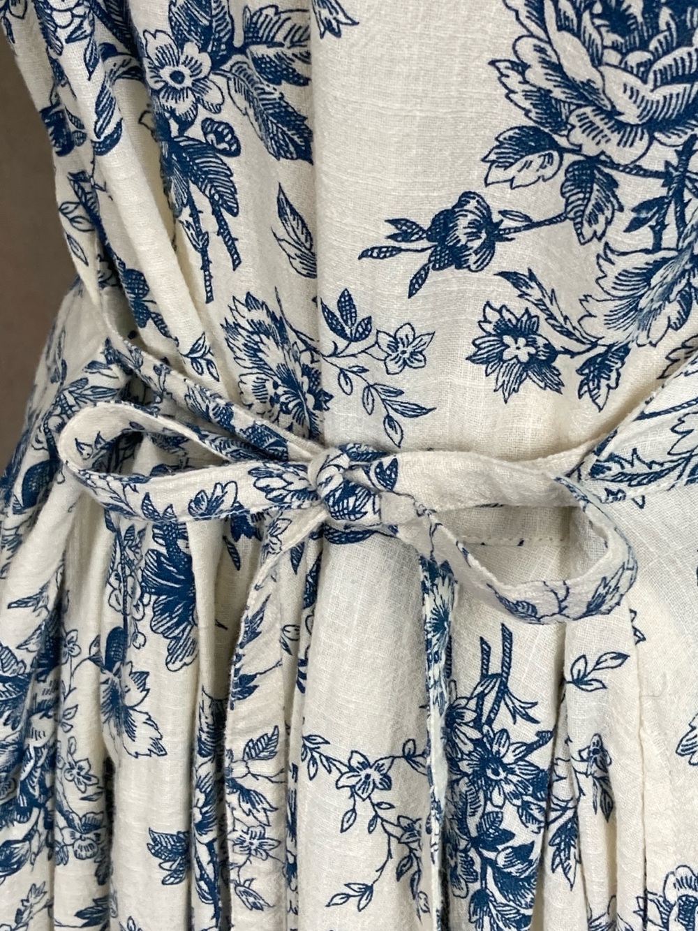 April Cornell Cream Maxi Dress with Blue Floral Print - Picture 7 of 14